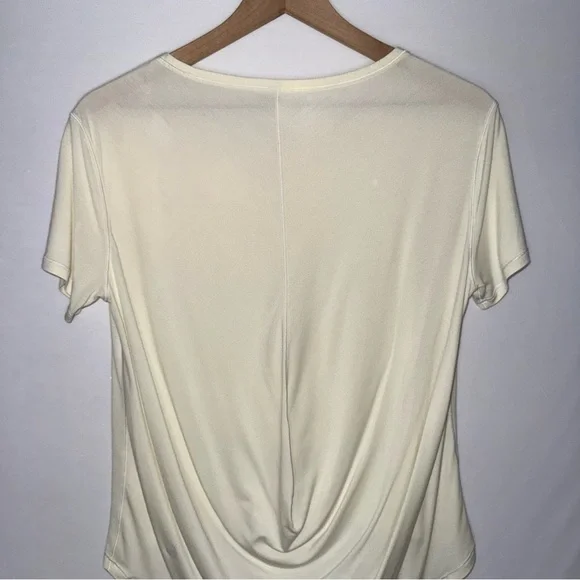 Lululemon Cream Short Sleeve High Low Women's Flowy Top - Picture 5 of 7